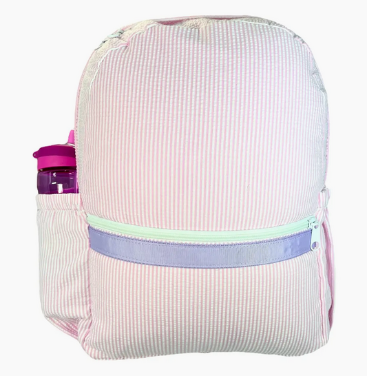 Princess Seersucker Medium Backpack w/ Pocket | Mint