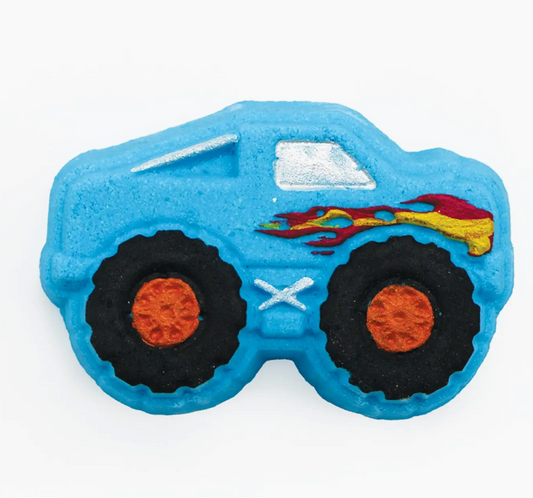 Monster Truck Bath Bomb – Green & Blue Sparkle, Rock Candy & Cantaloupe Fragrance