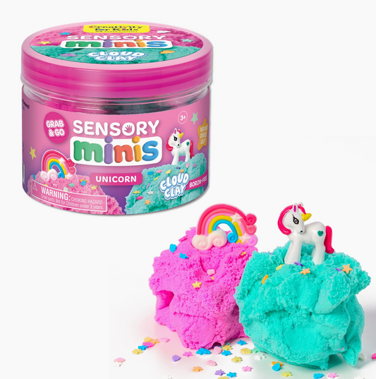 Sensory Mini Play Kit Jar with Cloud Clay: Unicorn Theme