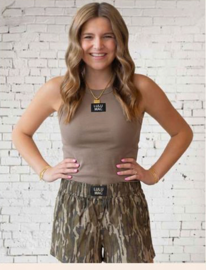 Mossy Oak Bottomland LULU MAC Dark Taupe Tank