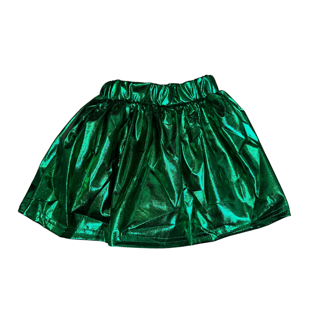 Kids' Metallic Skort - Kelly Green