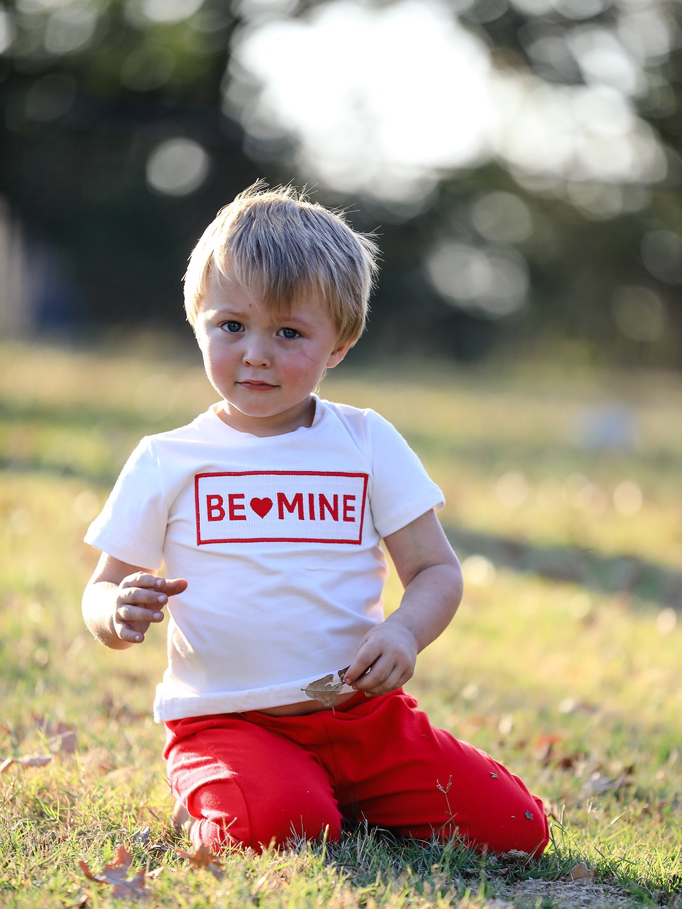Valentine's Day "BE ❤ MINE" Embroidered Boy's Set