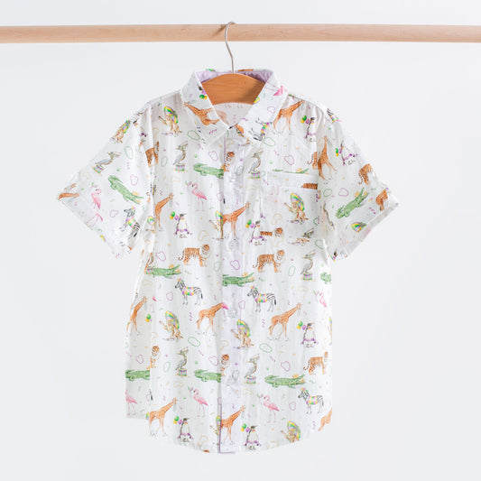 Zoo Krewe Short Sleeve Collared Shirt