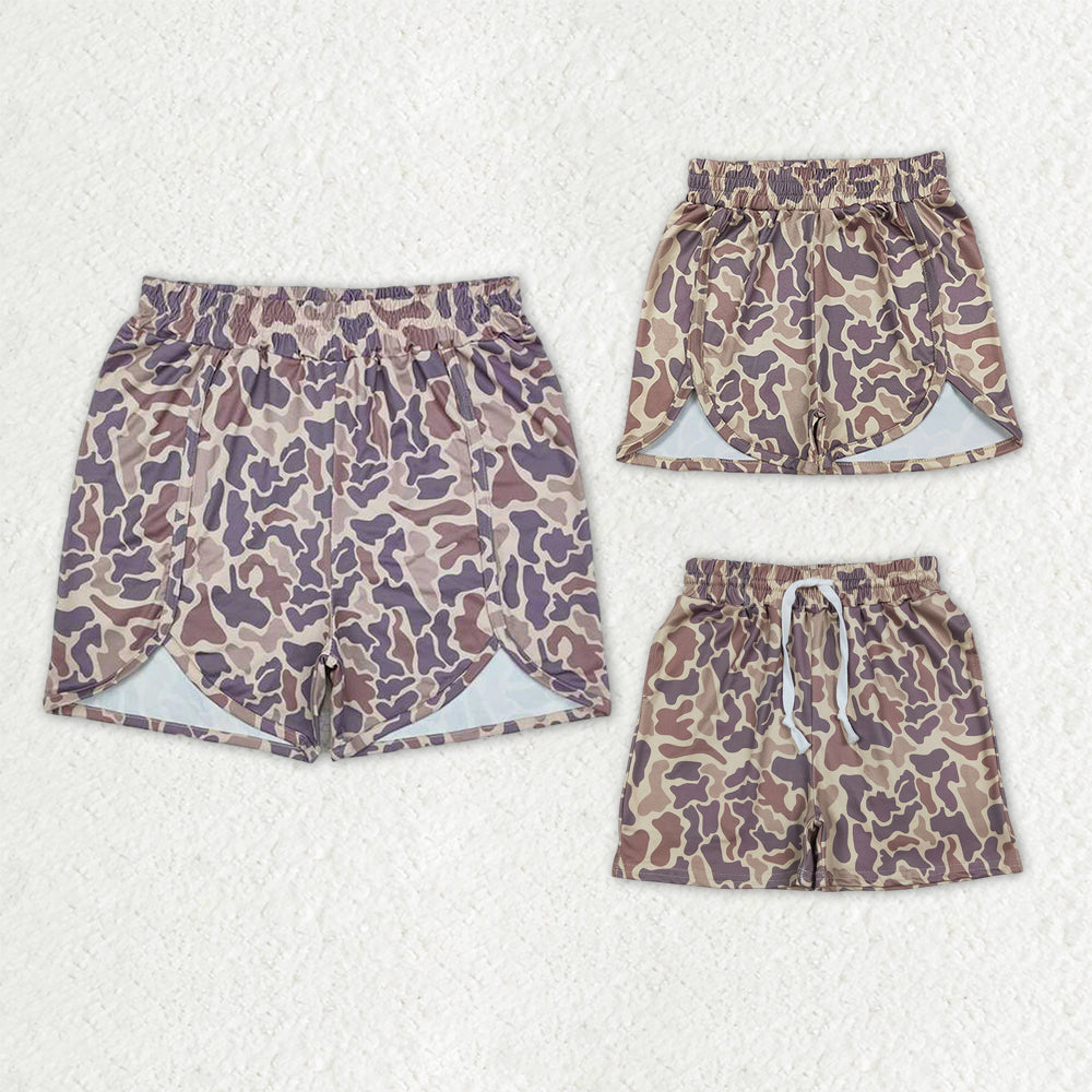 Mama and Me Girls Boys Southern Khaki Brown Camo Shorts Bottoms