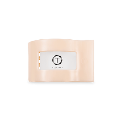 Almond Beige Small Flat Rectangle Hair Clip