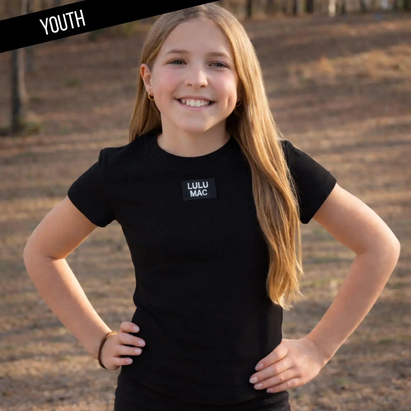 Lulu Mac Youth Black Everyday Fitted Tee