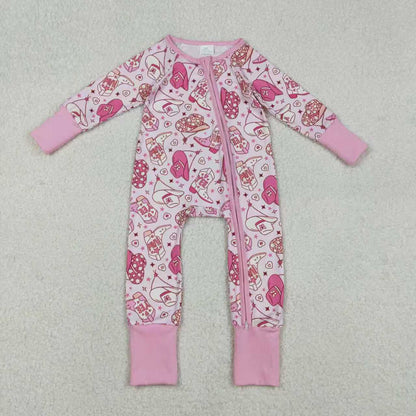 Sibling Baby Girls Pink Hats Boots Top Pants Western Pajamas Set Zipper Rompers