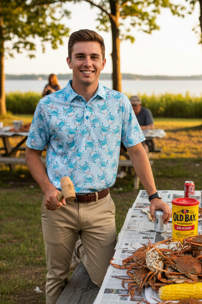 Aqua Crab Men's Polo Shirt