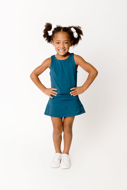 Kids' Tennis Skort - Deep Teal