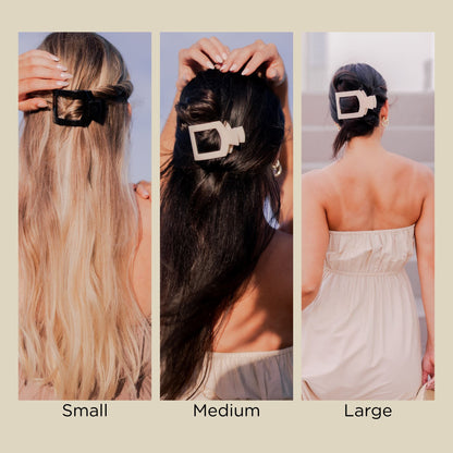 Tortoise Medium Flat Square Hair Clip