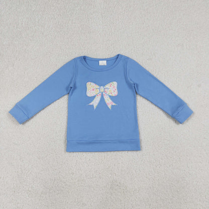 Sibling Baby Girls Embroidery Floral Bows Top Ruffle Pant Clothes Sets
