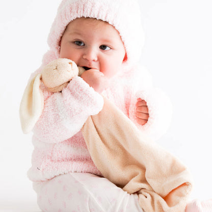 Chenille - Pretty Pink & Ivory Stripe Hooded Jacket
