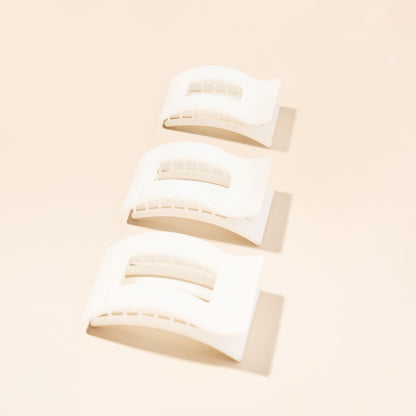 Coconut White Medium Flat Rectangle Hair Clip