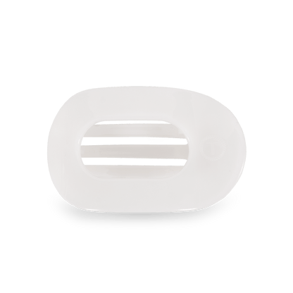 Coconut White Small Flat Round Hair Clip