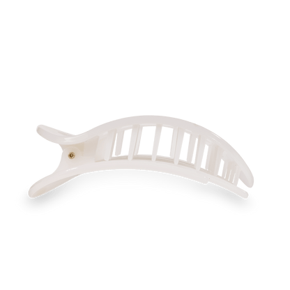 Coconut White Small Flat Round Hair Clip