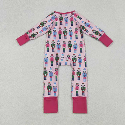 Sibling Baby Boys Girls Soldiers Checked Christmas Ruffle Knee Length Dress Pajamas Sets Footie Rompers