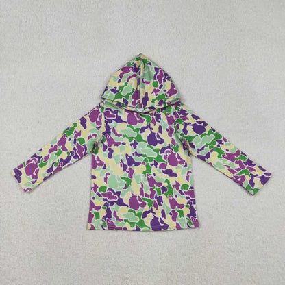 Sibling Daddy and Boys Mardigras Camo Pajamas Sets Zip Footie Rompers Polo Shirts Top