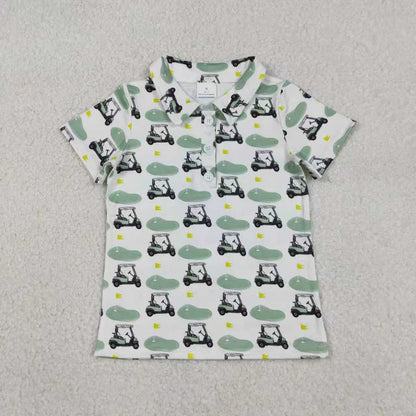 Sibling Baby Boys Golf Flags Button Polo Shirts Top