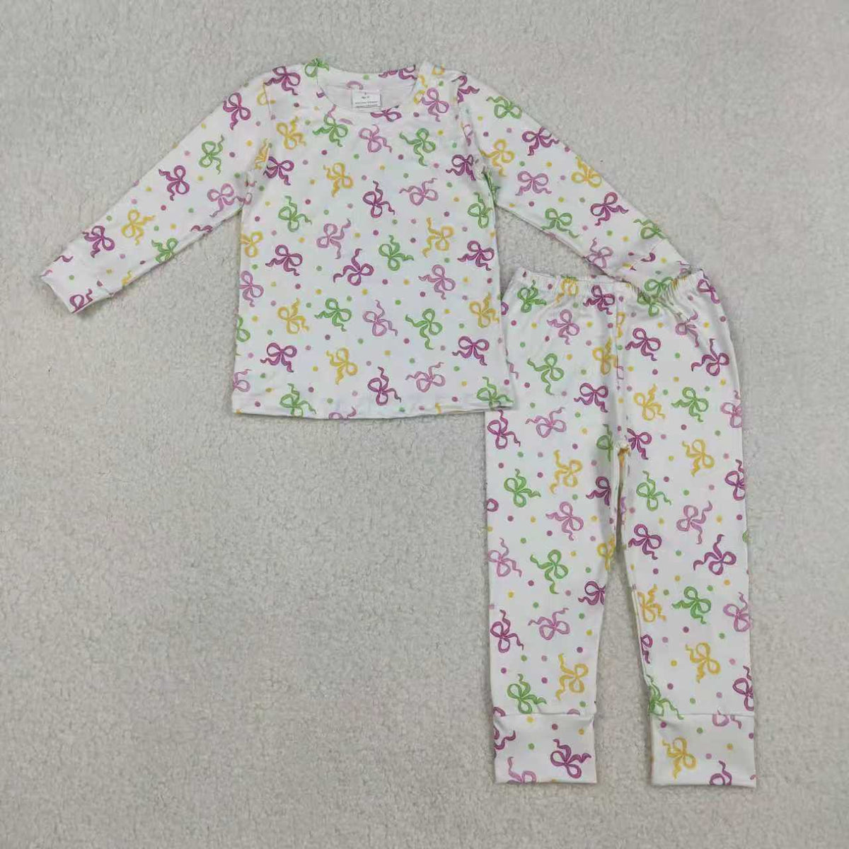 Sibling Baby Girls Mardigras Bows Polka Dots Pants Pajamas Set Zipper Convertible Rompers