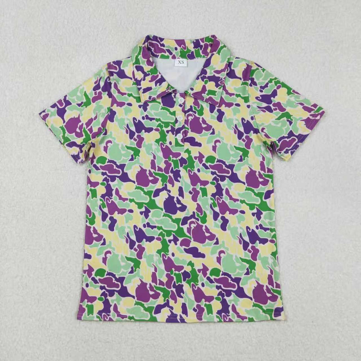 Sibling Daddy and Boys Mardigras Camo Pajamas Sets Zip Footie Rompers Polo Shirts Top
