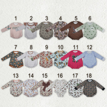 Sibling Baby Boys Girls Long Sleeves Camo Deer Dogs Ducks Hunting Rompers