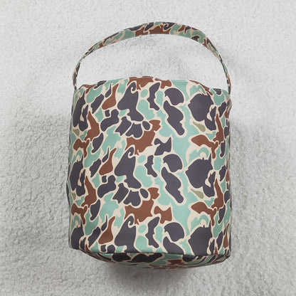 Embroidery Rabbits Baby Kids Southern Green Camo Easter Lunch Boxes Bags
