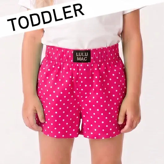 Lulu Mac hot pink Polka Dot Toddler Athletic Shorts