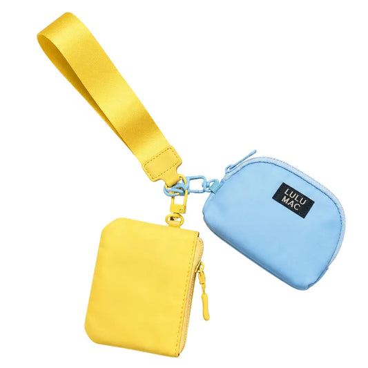 Lulu Mac Wallet & Coin Purse Wristlet Set | Blue & Yellow