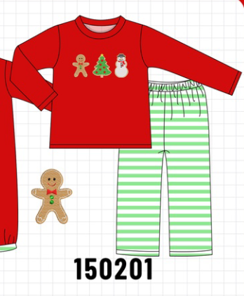 Red Gingerbread Tree Embroidery Set