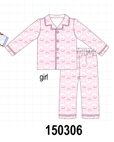Pink Santa Bamboo Pajama Set
