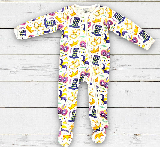 Baby Mardi Gras Bamboo Romper