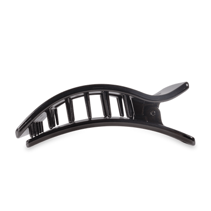 Jet Black Large Flat Rectangle Hair Clip