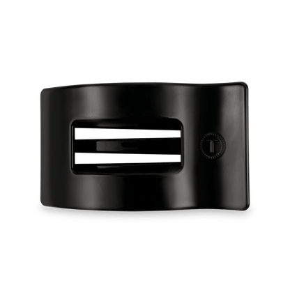 Jet Black Medium Flat Rectangle Hair Clip