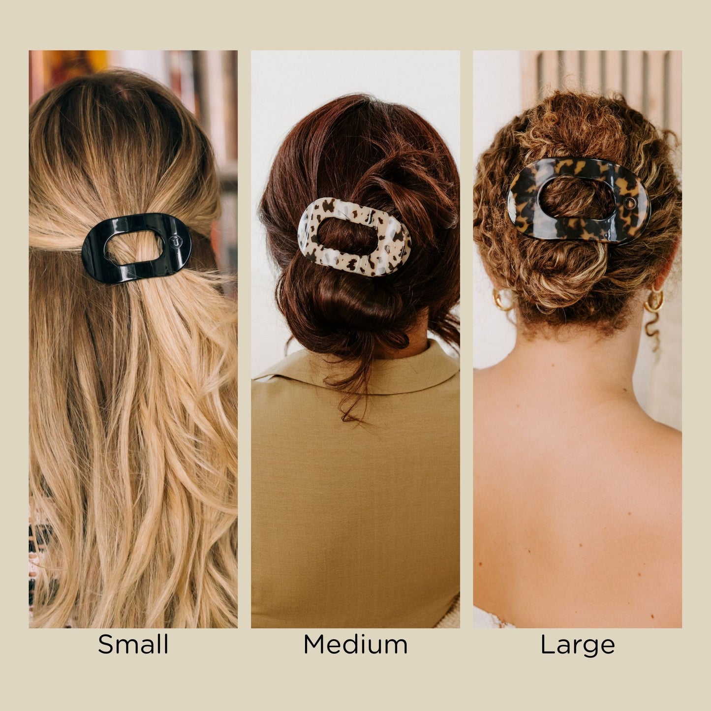 Coconut White Small Flat Round Hair Clip