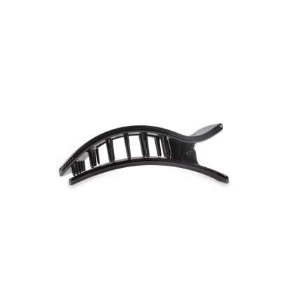 Jet Black Small Flat Rectangle Hair Clip