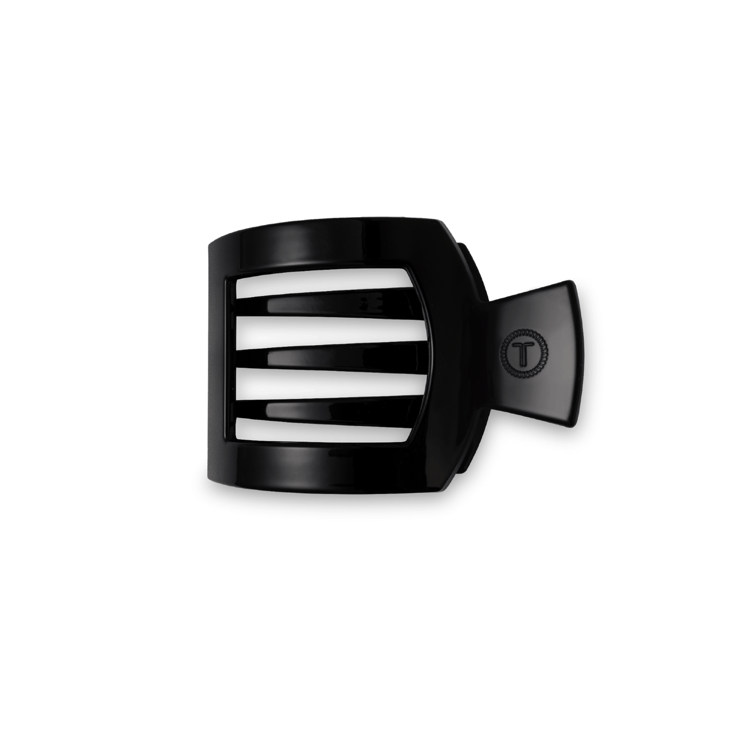 Jet Black Small Flat Square Hair Clip