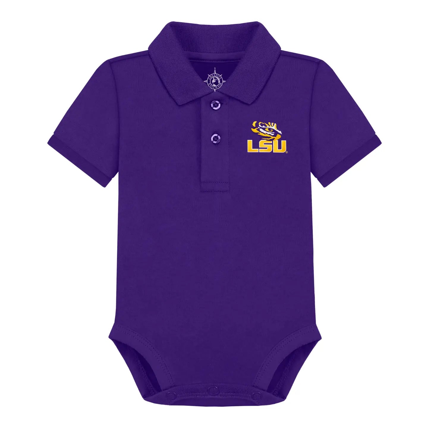 LSU Tigers Infant Polo Bodysuit – Purple Baby Game Day Outfit