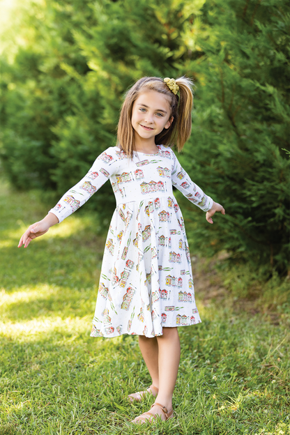 Bayou Wonderland Organic Cotton Christmas Dress for Kids