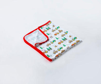 Moo-y Christmas Organic Cotton Christmas Baby Blanket