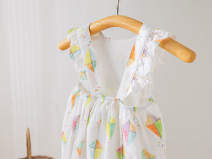 Reach for the Sky Organic Muslin Bubble Romper