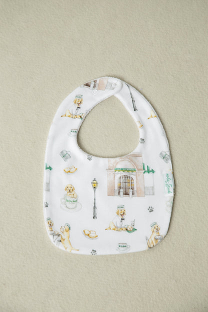Powdered Sugar and Puppies Organic Cotton Baby Bib