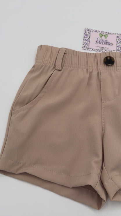 Youth Khaki Performance Shorts | Boys Golf & Athletic Shorts with Belt Loops
