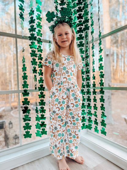 St Patrick's Day Shamrock Girl Jumpsuit