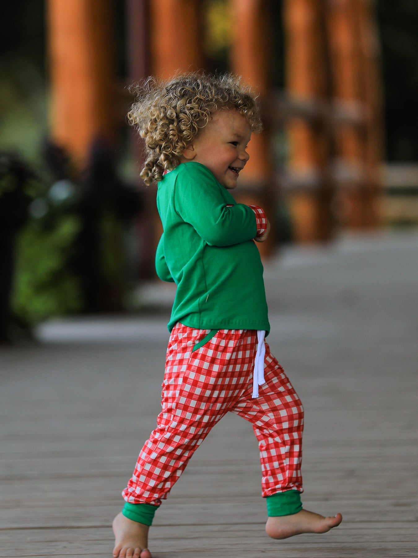 Christmas Character Candy Embroidery Green Boys Set