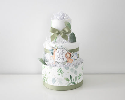 Safari Greenery Diaper Cake