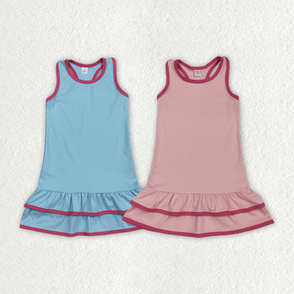 Sibling Baby Girls Sleeveless Yoga Knee Length Dresses