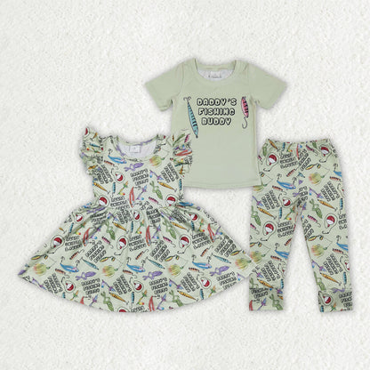Sibling Girls Baby Boys Daddy Fishing Buddy Dresses Outfits
