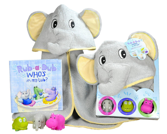 Baby bath elephant gift set – perfect baby shower present from Cajun Cuties
